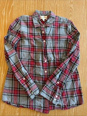 J.Crew- Light Weight Plaid Flannel Button Down - sz. 4